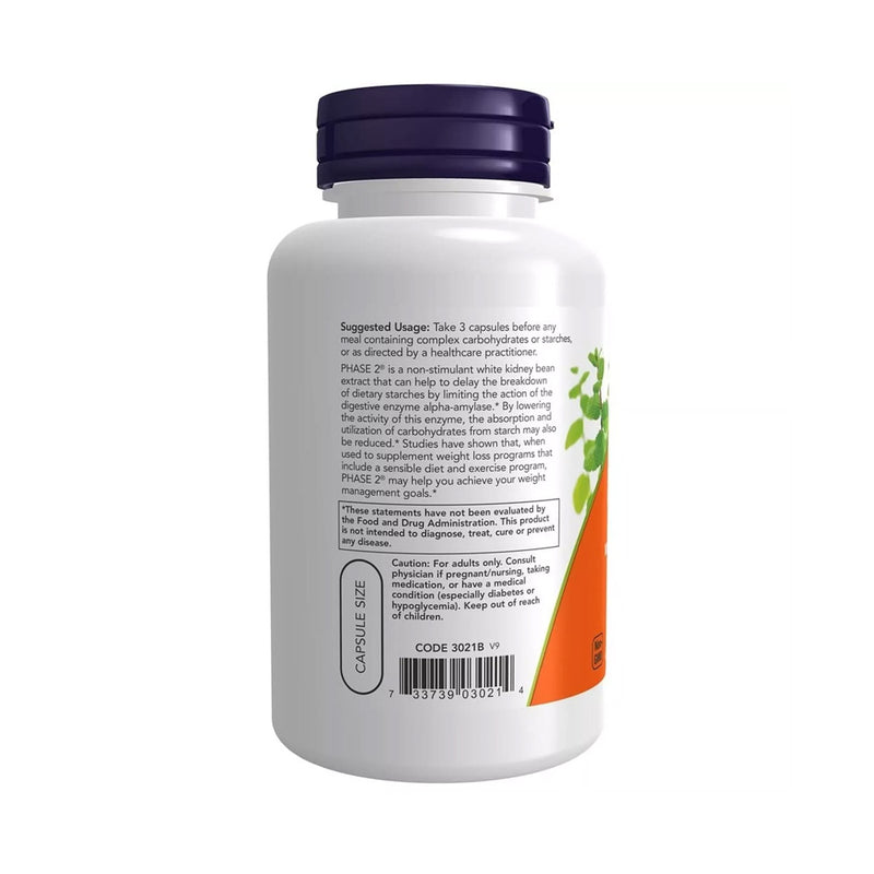 NOW Foods Phase 2 - White Kidney Bean Extract, 500mg  - 120 vcaps
