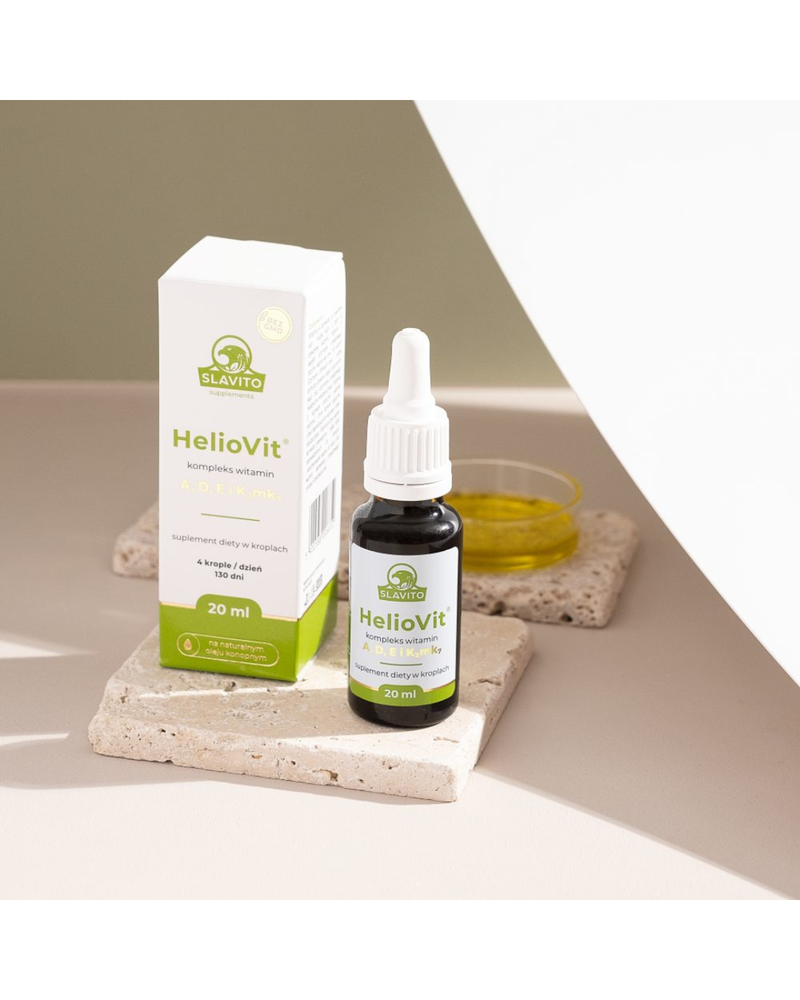 Slavito HelioVit ADEK 20 ml vitamins A, D3, E and K2MK7 - Dr Hubert Czerniak