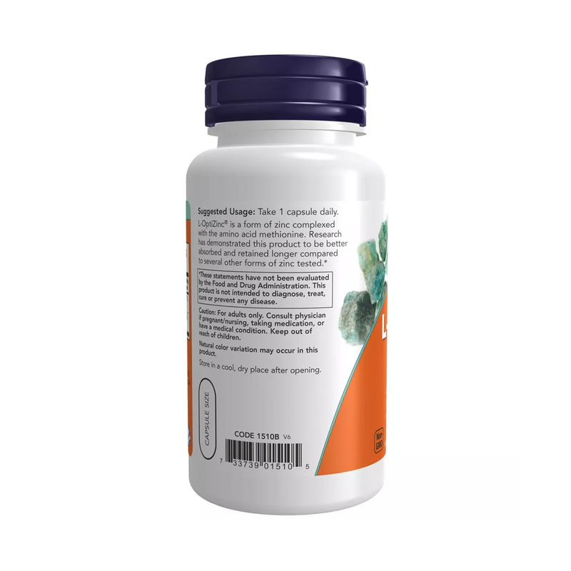 Now Foods L-OptiZinc 30mg ZINC AND COPPER, 100 veg capsules