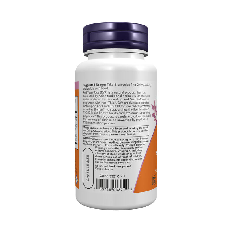 NOW Foods Red Yeast Rice with CoQ10, 600mg  - 60 vcaps