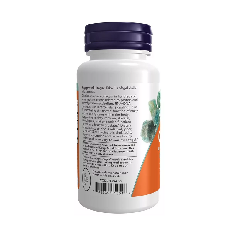 Now Foods ZINC BIGLYCINATE Albion TRAACS 30mg / 120 capsules