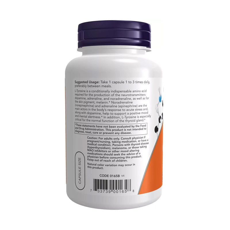 NOW Foods L-Tyrosine - Extra Strength 750mg  - 90 vcaps