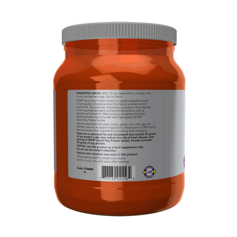 NOW Foods Soy Protein Isolate, Unflavored  - 544 grams