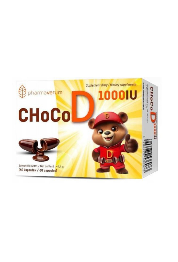 Pharmaverum Vitamin D3 ChocoD Chewable Capsules with Chocolate Filling, 60 capsules