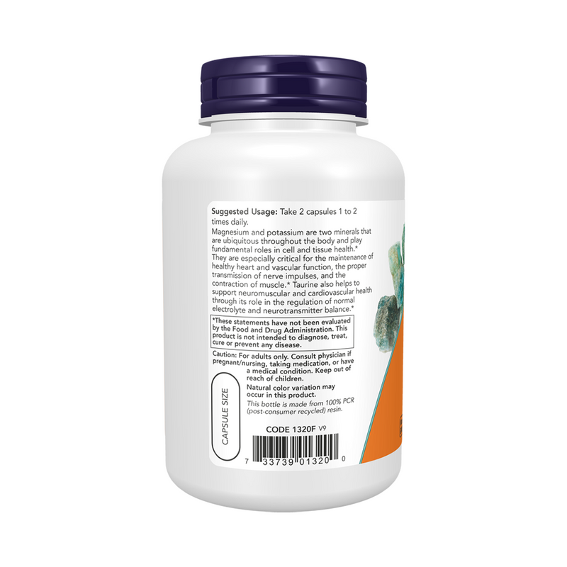 Now Foods Magnesium, Potassium with Taurine, 120 vegetarian capsules