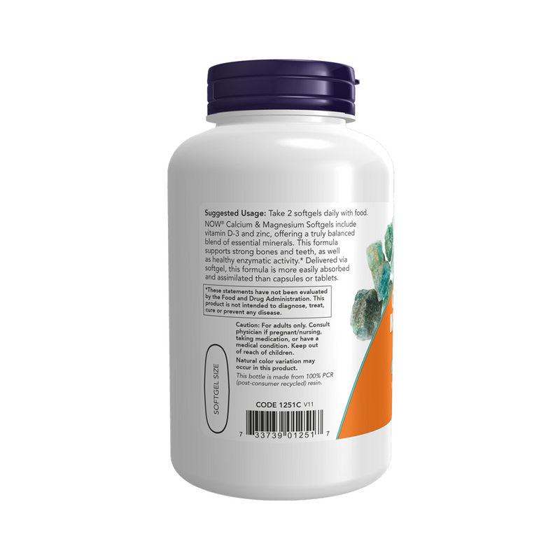Now Foods Calcium & Magnesium + VITAMIN D3 + ZINC 120 gel capsules