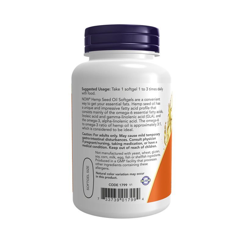 NOW Foods Hemp Seed Oil, 1000mg  - 120 softgels