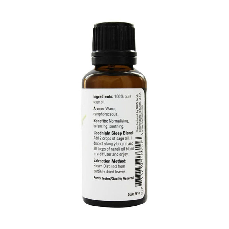 NOW Foods Essential Oil, Sage Oil  - 30 ml.