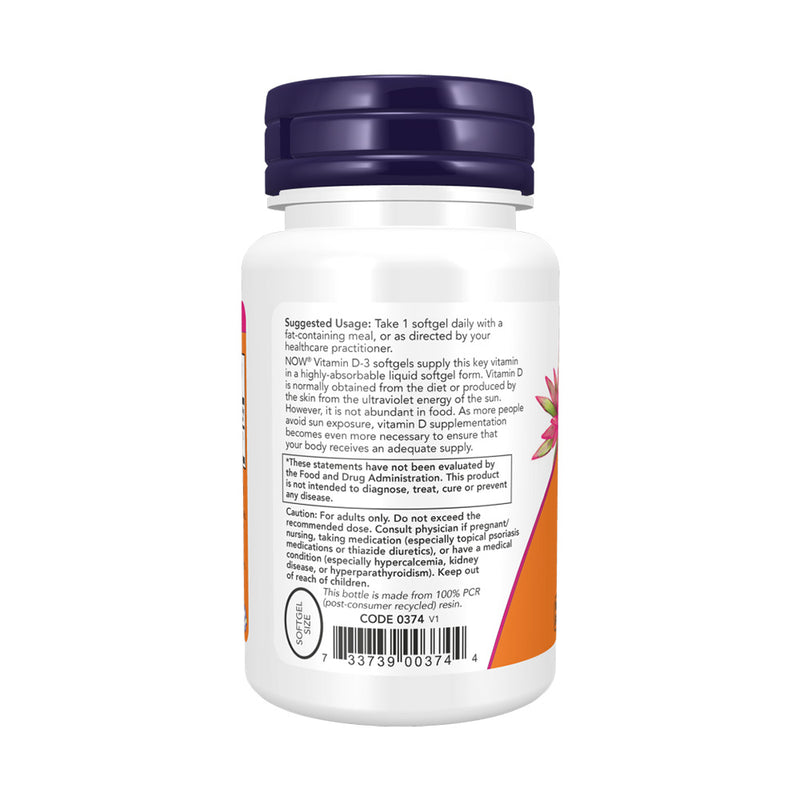 NOW Foods Vitamin D-3 - 5000 IU  - 30 softgels