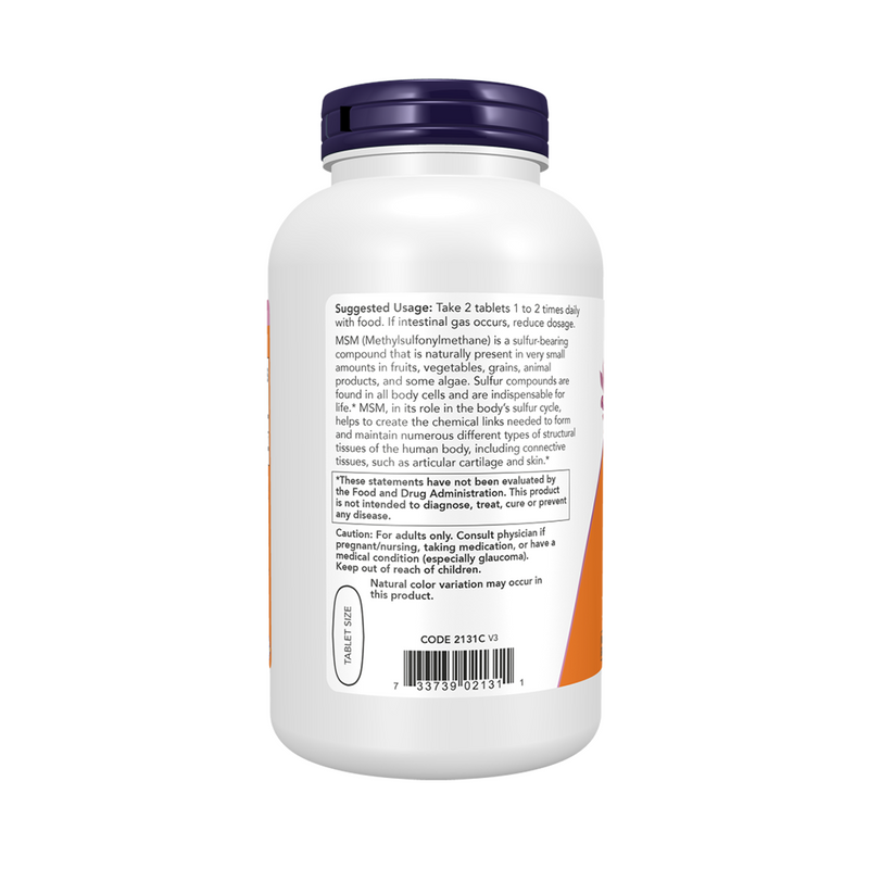 Now Foods MSM – metylosulfonylometan 1500 mg – 200 vegetarian tablets
