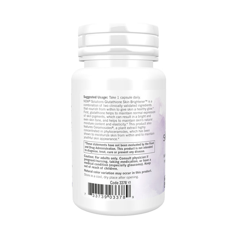 NOW Foods Glutathione Skin Brightener with Ceramosides  - 30 vcaps