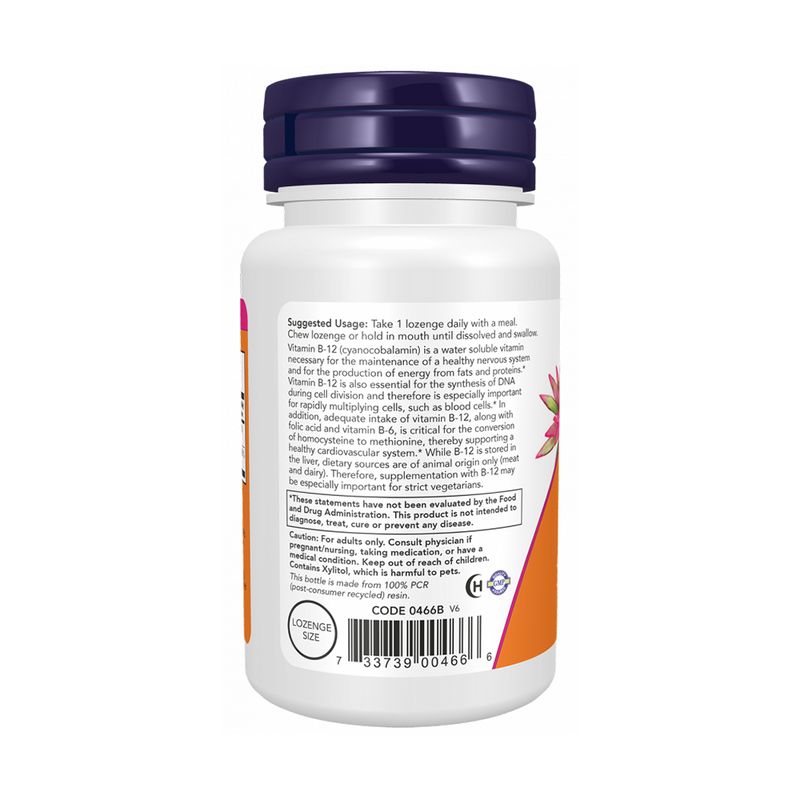 Now Foods Vitamin B-12 + folic acid 1000 mcg / 100 lozenges