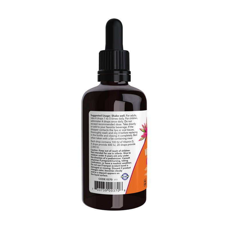 NOW Foods Vitamin D-3 Liquid - 400 IU  - 59 ml.