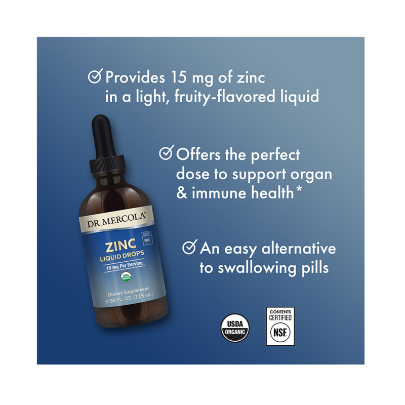 Dr. Mercola Zinc Liquid Drops, 115 ml