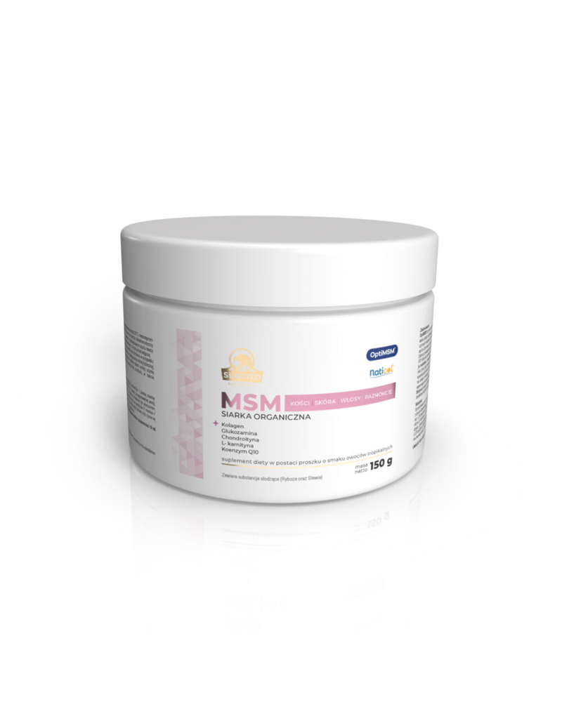 SLAVITO MSM organic sulfur - Bones, skin, hair, nails  powder, 150 g - recommended by Dr H. Czerniak