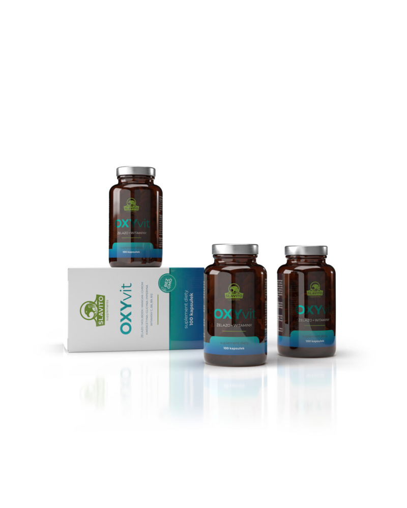 Slavito OXYvit | Iron | Molybdenum | Manganese | Chrome | Quercetin | Glycine | Piperine |  Vitamins C, B6, B9, B12, 100 capsules  - recommended by Dr H. Czerniak