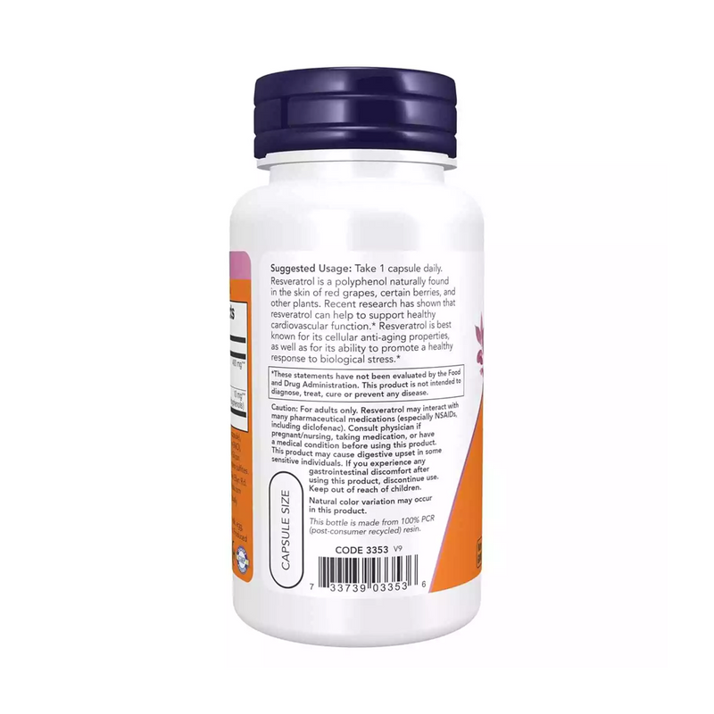 Now Foods Natural Resveratrol 50 mg/60 vegetarian capsules