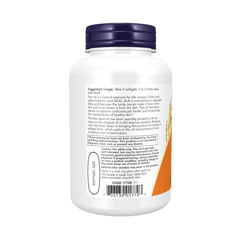 NOW Foods Flax Oil - 1000mg  - 100 softgels