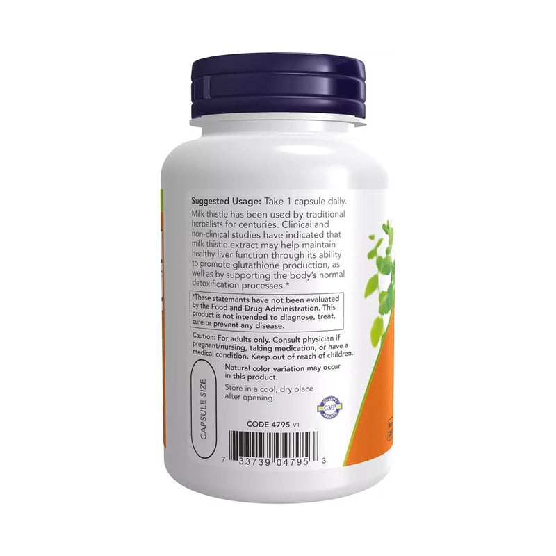 NOW Foods Milk Thistle Extract - 750mg Maximum Strength  - 90 vcaps