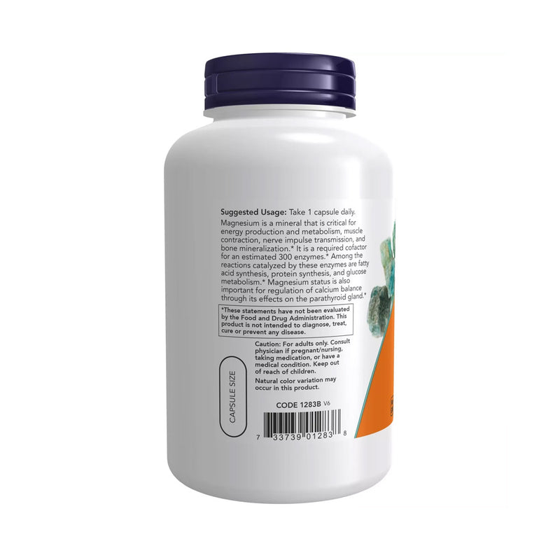 P* Now Foods Magnesium Caps Magnesium Oxide/Citrate/Aspartate 400 mg / 180 capsules, expiry date 04.2029