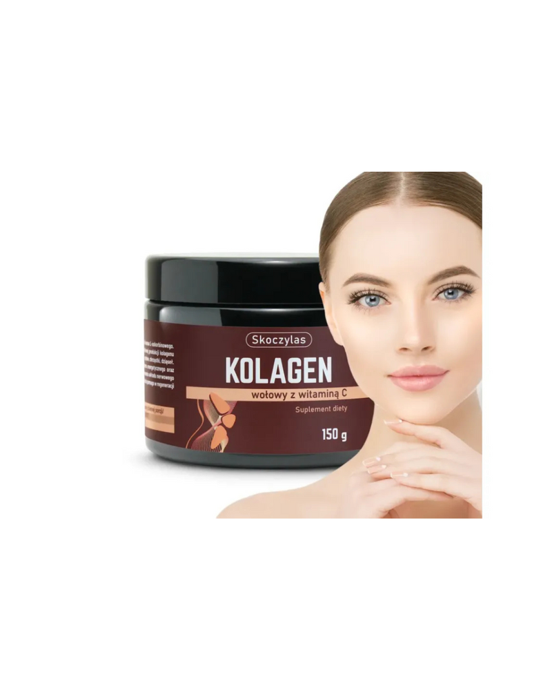 Skoczylas New BEEF COLLAGEN with VITAMIN C, powder 150g, JOINTS BONES Hair SKIN