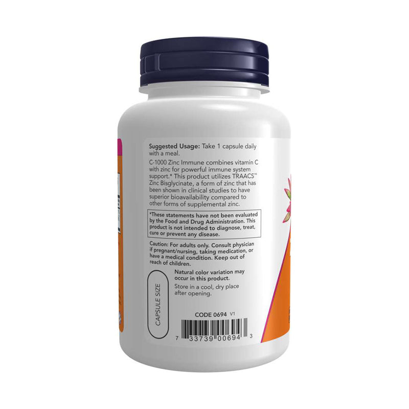 NOW Foods C-1000 Zinc Immune - C-1000 Zinc Immune  - 90 vcaps