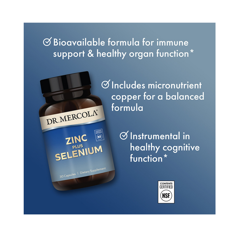 Dr. Mercola Zinc plus Selenium, 30 capsules