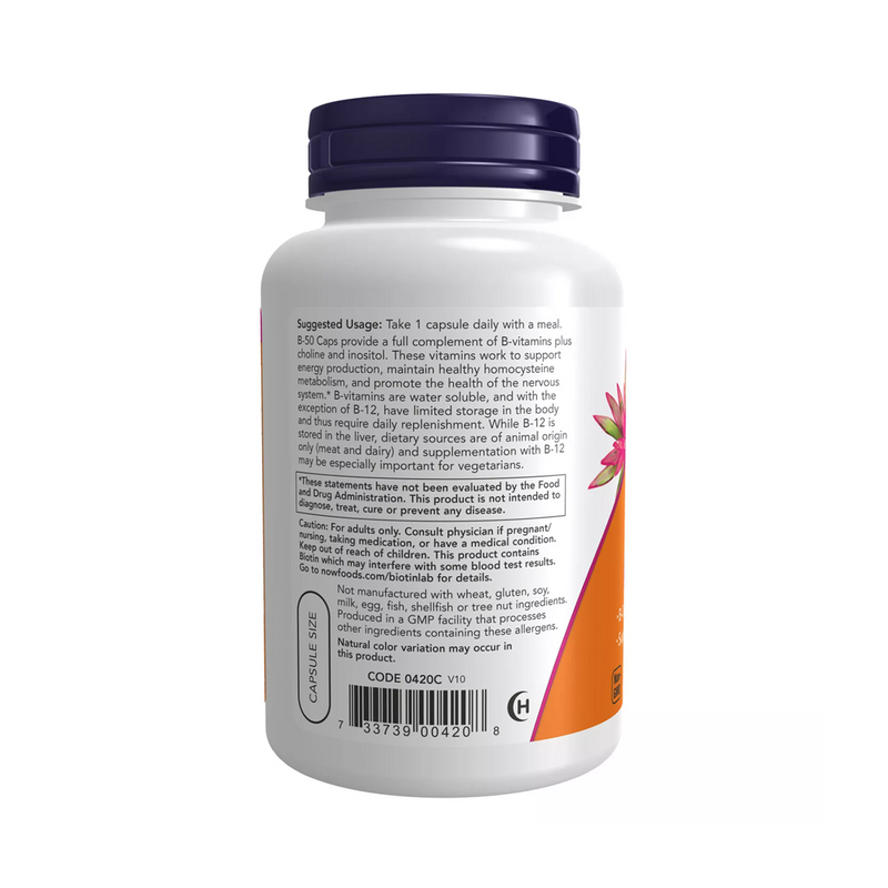 Now Foods B-50 VITAMIN B COMPLEX, 100 capsules