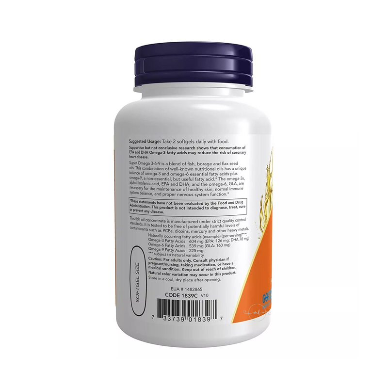 Now Foods SUPER OMEGA 3-6-9 1200 mg / 90 capsules