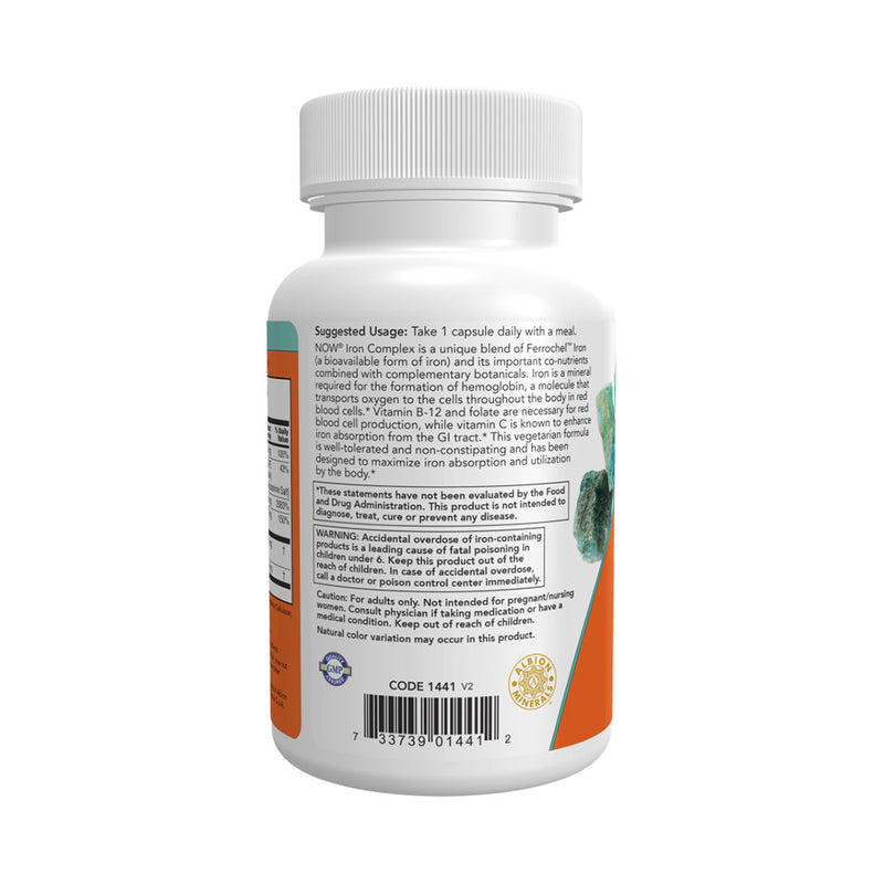 NOW Foods Iron Complex Caps  - 100 vcaps