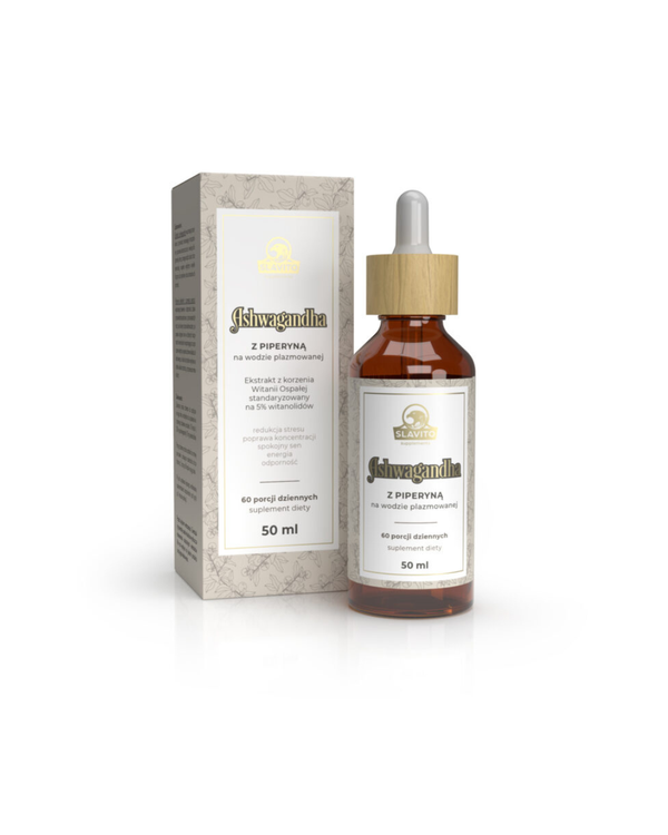 SLAVITO Ashwagandha with piperine in plasma water, 50 ml - recommended by Dr H. Czerniak