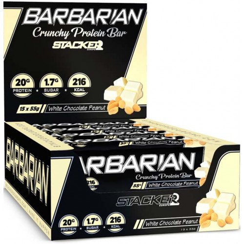 Stacker2 Europe Barbarian Crunchy Protein Bar  - 15 x 55g