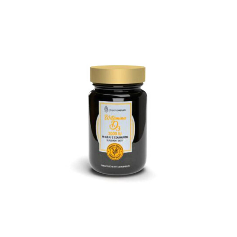 Copy of Pharmaverum Novelty VITAMIN D3 2000IU IN BLACK SEED OIL, 60 CAPSULES