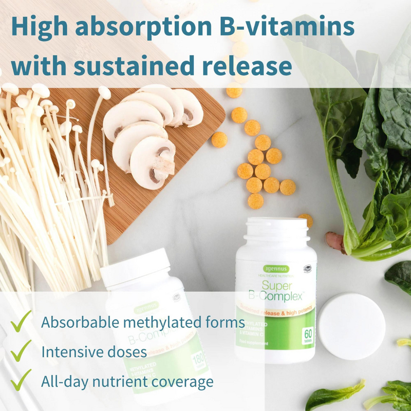 Igennus Super B-complex, Methylated Vitamin B Complex Tablets With Fol ...