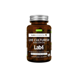 Igennus Live Cultures+ Lab4 Probiotics & Non-Bloating Prebiotic, Lactobacillus & Bifidobacterium, 30 capsules