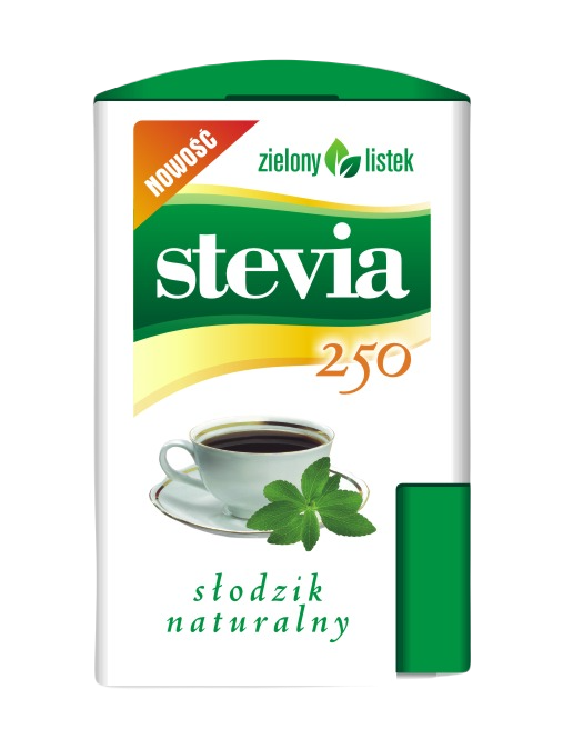ZIELONY LISTEK STEVIA LOZZLES IN A DISPENSER (250 pcs) 13 g - GREEN LEAF