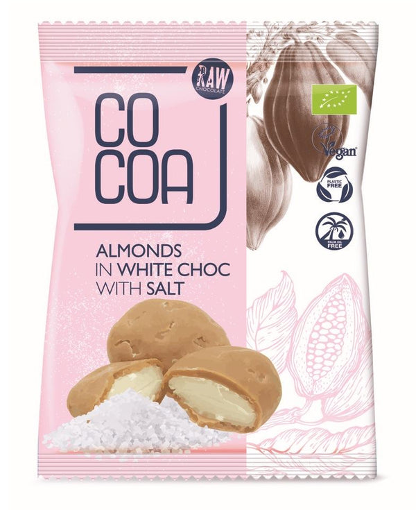 COCOA WHITE-COATED ALMONDS WITH SALT ORGANIC 70 g