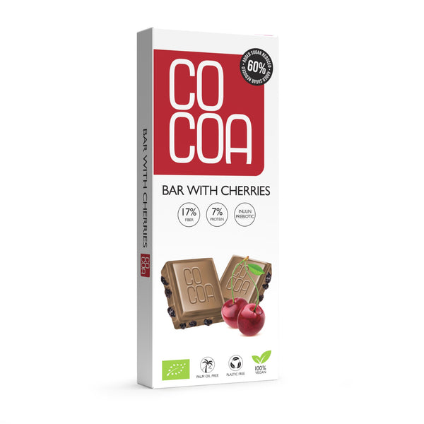 COCOA TABLE WITH CHERRIES 60% LESS ORGANIC SUGAR 40 g