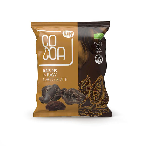 COCOA RAISINS IN RAW ORGANIC CHOCOLATE 70 g