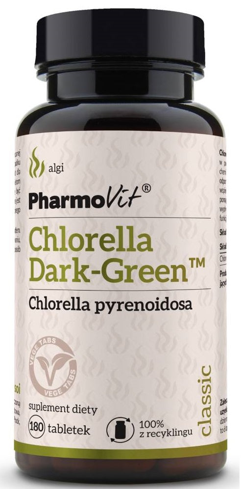 PHARMOVIT CHLORELLA DARK GREEN (1500 mg) GLUTEN-FREE 180 TABLETS
