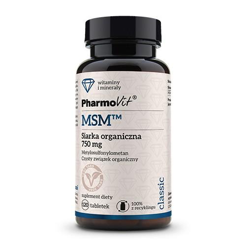 PHARMOVIT MSM ORGANIC SULFUR (750 mg) GLUTEN-FREE 120 TABLETS