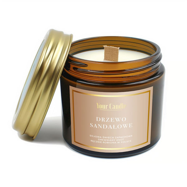 YOUR CANDLE SCENTED SOY CANDLE WITH WOODEN WICK SANDALWOOD 120 ml - Your CANDLE