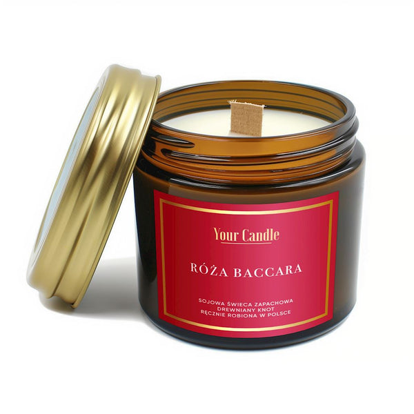 YOUR CANDLE SCENTED SOY CANDLE WITH WOODEN WICK ROSE BACCARA 120 ml