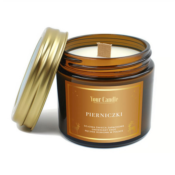 YOUR CANDLE SCENTED SOY CANDLE WITH WOODEN WICK, GINGERBREAD 120 ml