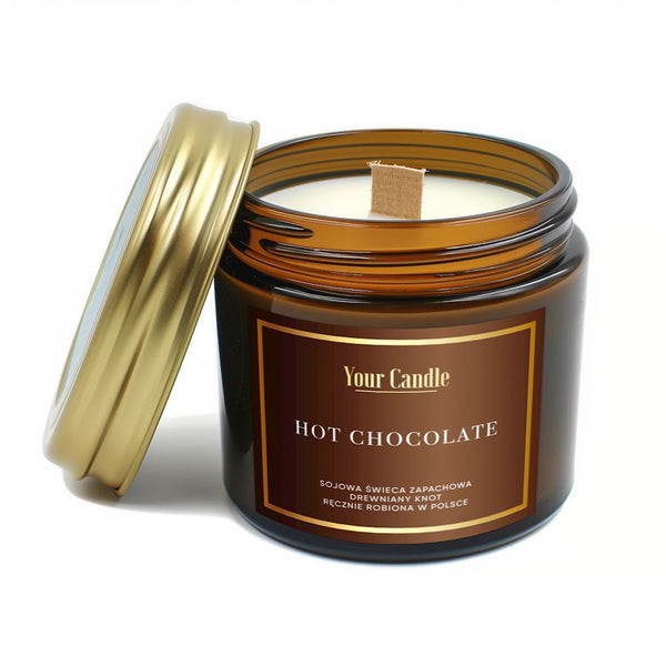 YOUR CANDLE SCENTED SOY CANDLE WITH WOODEN WICK HOT CHOCOLATE 120 ml - Your CANDLE