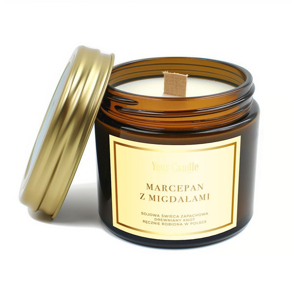 YOUR CANDLE SCENTED SOY CANDLE WITH WOODEN WICK MARCEPAN AND ALMONDS 120 ml