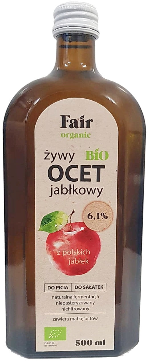 FAIR ORGANIC APPLE VINEGAR 6.1% UNFILTERED ORGANIC 500 ml