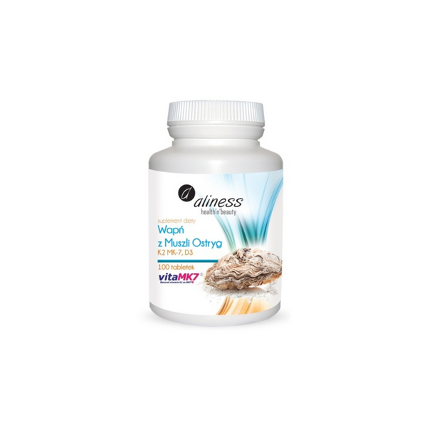 Aliness Calcium from oyster shells with K MK7 and D3 100 capsules