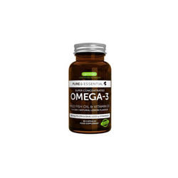 Igennus Pure & Essential Concentrated Omega-3 Fish Oil & Vitamin D3 1000iu, 660mg Omega-3 EPA & DHA, 1-a-day, 60 softgels