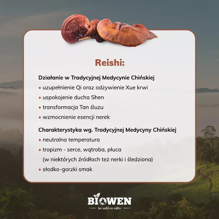 Biowen Reishi 400 mg – 40% polisacharydy, 30% beta-glukany – kapsułki